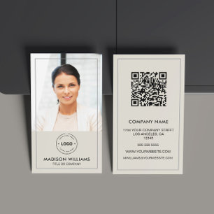 Moderne Fotologo QR-code Zakelijke Kaart Visitekaartje