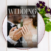 Moderne Fotomagazine Omslag Save The Date Kaart