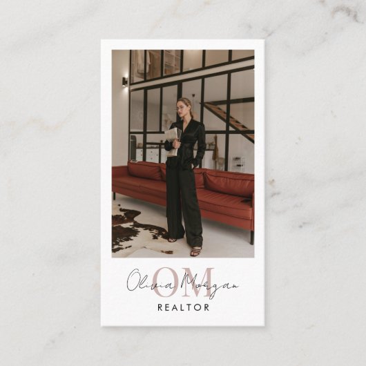 Moderne Fotomakelaar Terracotta Visitekaartje (Voorkant)