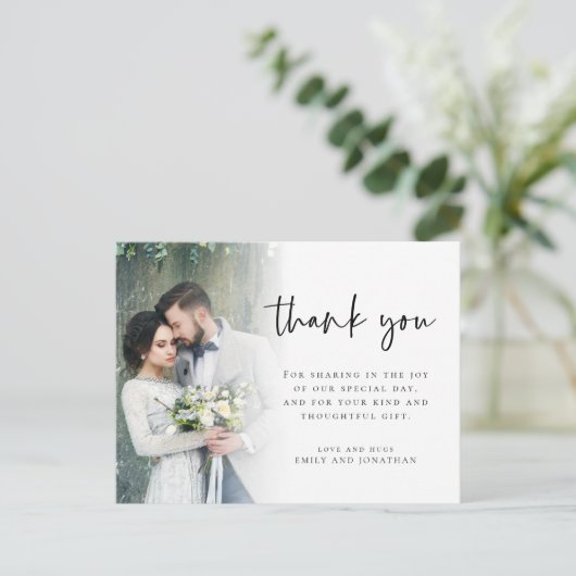 Moderne fotoManuscript Weddenschap Dank u Vrijdag  Briefkaart (Staand voorkant)