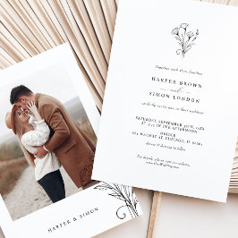 Moderne fotominimalist Elegant Wedding Uitnodiging