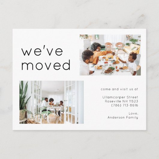 Moderne fotominimalistisch bewegend fototeam van t aankondigingskaart (Voorkant)