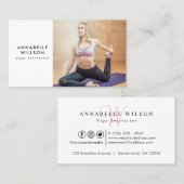 Moderne fotoMonogram Yoga Instructor Visitekaartje (Voorkant / Achterkant)