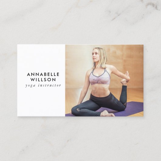 Moderne fotoMonogram Yoga Instructor Visitekaartje (Voorkant)