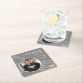 Moderne Fotomuziek 25e Zilveren bruiloft Jubileum Kartonnen Onderzetters (Insitu)