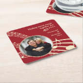 Moderne Fotomuziek 40e Ruby Wedding Jubileum Kartonnen Onderzetters (Schuin)