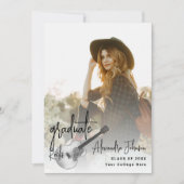 Moderne fotomuziek afstudeerfeest kaart (Voorkant)