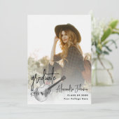 Moderne fotomuziek afstudeerfeest kaart (Staand voorkant)