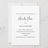 Moderne fotomuziek afstudeerfeest kaart (Achterkant)