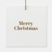 Moderne fotonaam Goud Vrolijk Kerstfeest Keramisch Ornament (Achterkant)