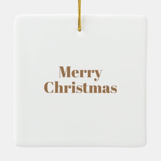 Moderne fotonaam Goud Vrolijk Kerstfeest Keramisch Ornament (Achterkant)