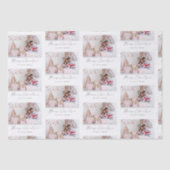 Moderne Fotonaam Script Patroon Vrolijk Kerstfeest Tissuepapier (Voorkant)