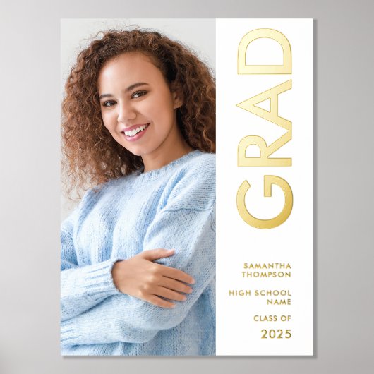 Moderne Fotonaamklasse van 2025 Afstuderen Real Folie Afdrukken (Voorkant)