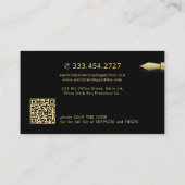 Moderne fotonotaris ondertekenaar visitekaartje (Achterkant)