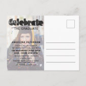 Moderne fotopartij voor kleurrijk Afstuderen Uitnodiging Briefkaart (Achterkant)