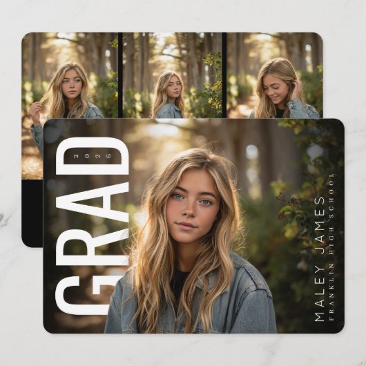Moderne FotoPop Afstudeerklas Aankondiging (Voorkant / Achterkant)