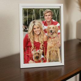 Moderne FotoPop Happy Holiday Foliekaart Folie Feestdagenkaart