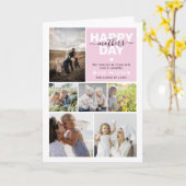 Moderne Fotoraster en Happy Mothers Day Kaart (Gele Bloem)
