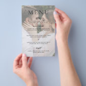 Moderne Fotoredactioneel Trouwmenu Flyer (Hand)