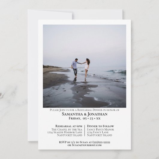 Moderne fotorepetitie met minimale bruiloft en din kaart (Voorkant)