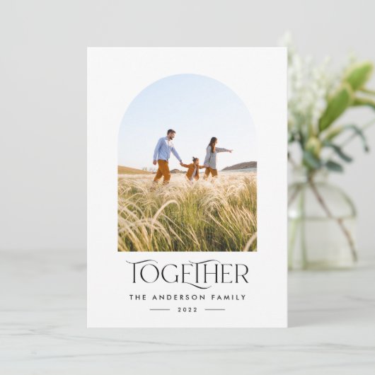 Moderne fotoroestboog met typografie (Staand voorkant)