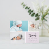 Moderne fotorooster geboorteaankondiging briefkaart (Staand voorkant)