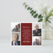 Moderne fotorooster-herdenking | Begrafenis Bedankkaart (Staand voorkant)