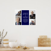 Moderne fotorooster-herdenking | Uitvaart Poster (Keuken)