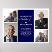 Moderne fotorooster-herdenking | Uitvaart Poster (Voorkant)