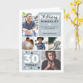 Moderne fotorooster & tekst verjaardagskaart kaart (Gele Bloem)