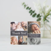 Moderne foto's, babybord bedankkaart (Staand voorkant)