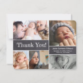 Moderne foto's, babybord bedankkaart (Voorkant)