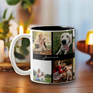 Moderne foto's Collage Hond Tweekleurige Koffiemok