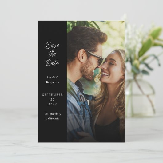Moderne foto's en zijkanten opslaan Datum - zwart Kaart (Staand voorkant)
