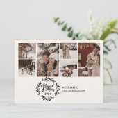 Moderne foto's Getrouwd en vrolijk Feestdagenkaart (Staand voorkant)