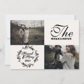 Moderne foto's Getrouwd en vrolijk Feestdagenkaart (Voorkant)