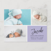 Moderne foto's Grid geboorte aankondiging Briefkaart (Voorkant)