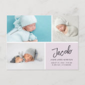 Moderne foto's Grid geboorte aankondiging Briefkaart (Voorkant)