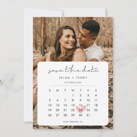 Moderne foto's Opslaan van de datumkalender Save The Date (Voorkant)
