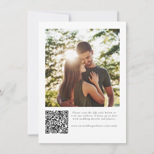 Moderne foto's QR Code Trouwen Save the Date (Achterkant)
