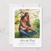 Moderne foto's QR Code Trouwen Save the Date (Voorkant)