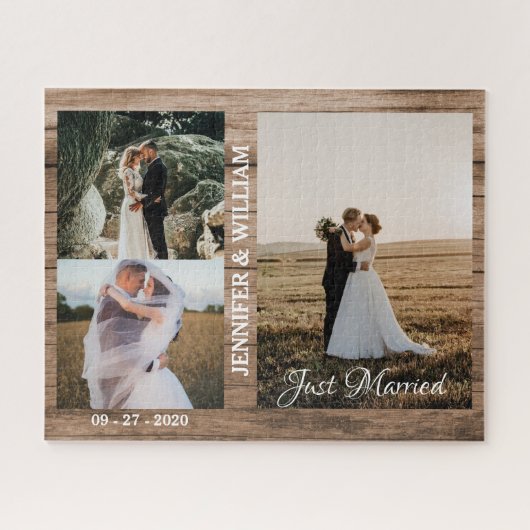 Moderne foto's simpel gepersonaliseerd cadeautje l legpuzzel (Horizontaal)
