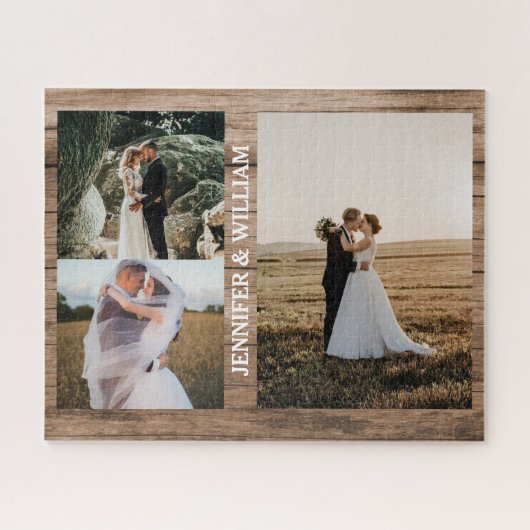 Moderne foto's simpel gepersonaliseerd cadeautje l legpuzzel (Horizontaal)