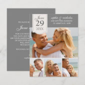 Moderne foto's trouwkaart save the date (Voorkant / Achterkant)