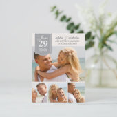 Moderne foto's trouwkaart save the date (Staand voorkant)
