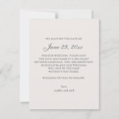 Moderne foto's trouwkaart save the date (Achterkant)