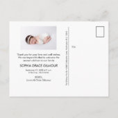 Moderne foto's van ActionScript Baby Girl Aankondigingskaart (Achterkant)