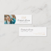 Moderne foto's van witte en gouden afstuderen, ca. contactkaartje (Voorkant / Achterkant)