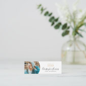 Moderne foto's van witte en gouden afstuderen, ca. contactkaartje (Staand voorkant)