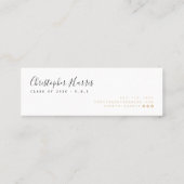 Moderne foto's van witte en gouden afstuderen, ca. contactkaartje (Achterkant)